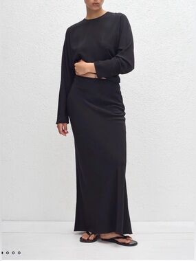 MATTEAU - Bias Elastic Skirt Black